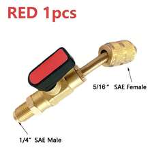 R22 R12 R410a Air Conditioning Hoses Charging Shut-Off Ball Valve 1/4" SAE Female To 1/4"(5/16) SAE Male Angled Compact Ball Valve
