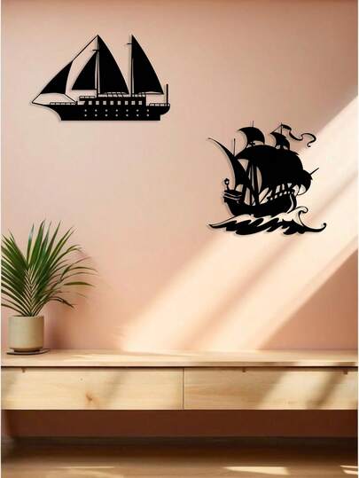 1 st + Marin retro + Metall + Dekor med flera segelbåtar + Minimalistisk retro + Silhuett i foder + Iögonfallande + Marin retro + Passar karneval, Thanksgiving, påsk + strandfester, camping, sammankomster + Vardagsrum, balkong, arbetsrum, café + Alla årstider