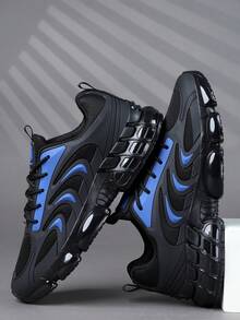 Giày thể thao nam cổ thấp, giày sneaker nam, giày chạy bộ thường ngày, giày đi bộ nam, giày thời trang màu đỏ chuyển sắc, giày tennis, giày đường phố. - Màu xanh lam - Xem 2