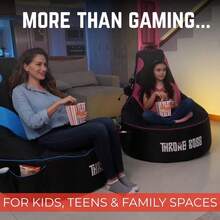 Funda para silla de puf para juegos con respaldo alto, color rojo, funda para silla de juegos de piso, tela fcil de limpiar, bolsillos laterales grandes, colgador para auriculares - Rojonion - Ver 9