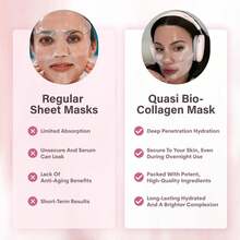 4PCS Quasi Bio-Collagen Face Mask Overnight – Hydrating Korean Sheet Mask – Niacinamide & Low Molecular Collagen – Firming & Smoothing Skincare For All Skin Types – 4 Masks - 維生素 C - 查看 4