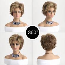 1pc Women's Fashion Wig, Heat Resistant Synthetic Fiber, Natural Fluffy Style, With Wig Cap - Multicolor - View 11