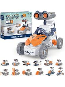 Robot de Juguete Solar 21 en 1, Juguetes de Proyectos STEM para Adolescentes de 8 a 16 Años, Kit de Experimentos de Construcción de Bricolaje, Alimentado por Energía Solar o Alimentado por Batería,38072134 - Verde Lima - Ver 1