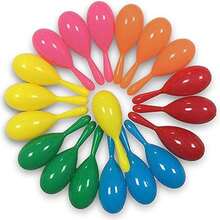 1/6/12pcs Plastic Maracas, Suitable For Birthday Party, Party Favors, Holiday Decorations, Candy Bag Fillers, Random Colors - Multicolor - View 3