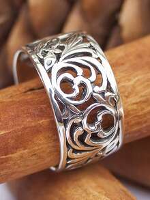 1 pieza Anillo de moda para mujer para boda, compromiso, fiesta, joyería, regalo del Día de San Valentín - Plateado - Ver 9