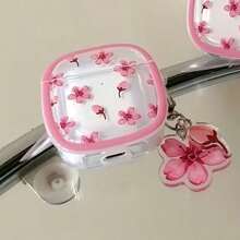 粉色花卉图案保护壳，兼容苹果手机，防刮防摔。 - 無色 - 查看 10