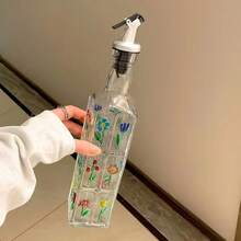 1pc/2pcs Home Kitchen Embossed Glass Oil Bottle, Household Soy Sauce Vinegar Seasoning Bottle, 2025 New Baroque Style Oil Dispenser - Multicolor - View 2