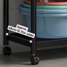 4-Tier Heavy Duty Retail Display Rack, Large Capacity Shelving With Wheels And Hooks, Multipurpose Portable Storage Unit, Pegboard Top Design, Home Storage Rack, Freestanding Display And Organization Solution For Grocery Stores, Convenience Stores, Warehouses, Kitchens, Garages, Black Bathroom Accessories - Black - View 8