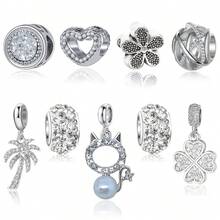 9pcs/Set Fashion Craft Beaded Charms, Cat, Flower, Star, Round Beaded Pendants, DIY Bracelet & Necklace Accessories