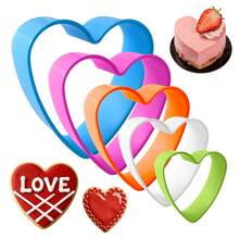 5pcs Plastic Cookie Cutters - Heart Shaped Baking Tools, DIY Dough Press Molds Suitable For Cookies, Cakes, Pastries - No Charging, Household Baking Tools. Valentine's Day Gift - - - View 1