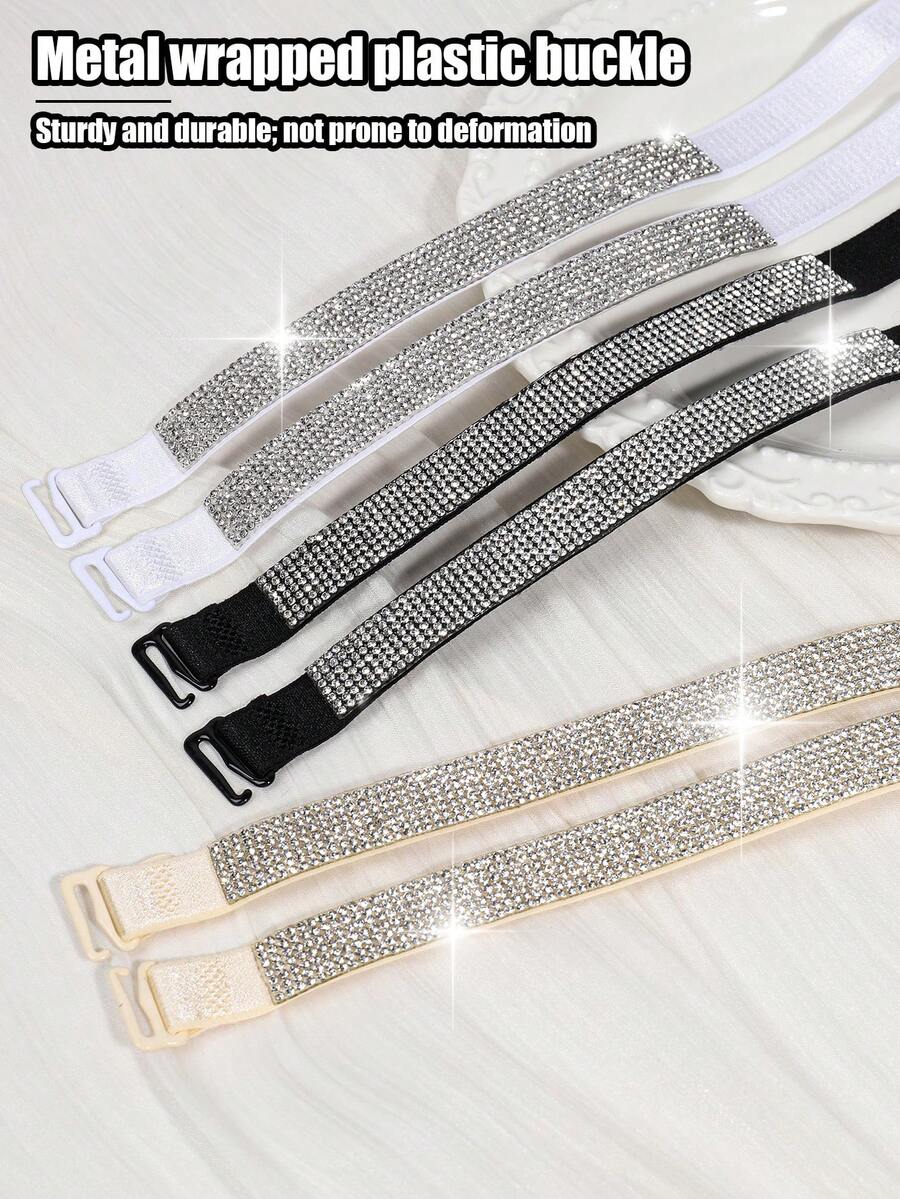 女士肩带，星光肩带，耀眼夺目，可拆卸替换肩带，女士内衣配饰，露肩设计，柔软舒适，闪亮性感 - 彩色 - 查看 1