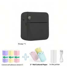 Máy in mini, máy in nhãn nhiệt cầm tay kèm 1 cuộn giấy, tương thích với hệ điều hành iOS và Android, máy in nhãn dùng để ghi chú học tập, in ảnh, làm đồ thủ công, viết nhật ký. - Nhiều màu - Xem 20
