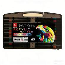 12/24/36/48/60/80 Color Upgrade Soft-Tip Acrylic Markers, Soft-Tip, Exclusive For Primary School Students, Painting Pens, Opaque Color Stacking Acrylic Markers, Art Painting, Children's Graffiti, Paper-Proof, Stackable Colors, Washable, Student Painting Pens, Marker Pen Set - Black Box Eagle Soft Tip Acrylic Markers - View 16