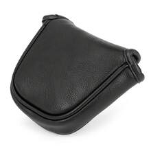 1个极简无标志高尔夫球槌推杆套，黑色柔软天鹅绒内衬高尔夫球杆头套