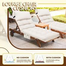 para tumbona al aire ltima intervensin, impermeable, para muebles de exterior, 71 x 21 x 4 pulgadas, cojn de patio con correas para muebles de cesped y piscina crema - Cojín para sillón Crema - Ver 6