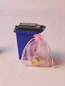 50/100pcs Pink Organza Bags, Gift Packaging Bags, Solid Color Organza Drawstring Bags, For Wedding Favors, Nylon Storage Bags, Jewelry And Accessories Packaging, Gift Decoration Packaging, Birthday Gift Jewelry Drawstring Bags, Household Items, Jewelry Packaging Mesh Bags, Holiday Party Supplies And Gift Hanging Bags. - Pink - View 3