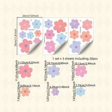 BRUP 1/3sheets/Set Colorful Floral Window Stickers, Static Cling Vinyl Decals, Suitable For Bedroom And Living Room Windows, Glass Decoration, Spring Floral Decorative Art