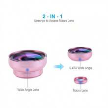 适用于智能手机单反相机的 0.45 倍超广角微距镜头，特效手机镜头 - 廣角+微距 - 查看 6