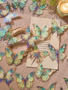 20pcs Butterfly Pattern Stickers, Multipurpose Decorative Stickers, Suitable For Hand Decoration And Back To School Decoration Scrapbook Supplies Scrapbook Stationery - Multicolor - View 5