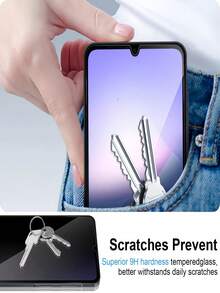 隐私防窥手机膜 3 片装 9H 钢化玻璃屏幕保护膜，防窥隐私保护，防碎裂，防刮擦，兼容三星 Galaxy S26 S25 S24 Ultra A57 A56 A37 A36 A17 A26 / 17 16 15 14 13 12 11 Pro Max 系列 / 15T 14T Note 13 14 12 14C 13C 4G 5G，办公室/地铁防窥保护膜，兼容 ，春季复活节礼物派对 - 無色 - 查看 8