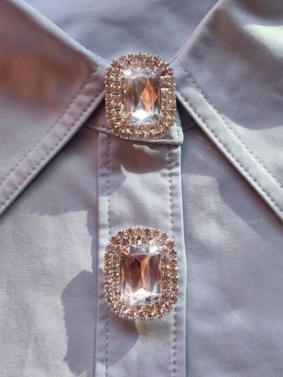 Eleganckie kryształowe osłony na guziki z geometrycznym diamentem (1 szt./2 szt.), osłony na guziki, osłony na guziki koszul, osłony na guziki na klips, modne kryształowe osłony na spinki do mankietów, odpowiednie do dekoracji smokingów i sukien ślubnych