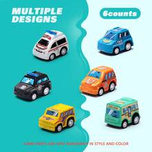 1 Tote Bag With 6 Random Color & Pattern Model Cars, Including Fire Truck, City Service Vehicles, Miniature Inertial Engineering Vehicles, Children Toys, Learning Supplies, Toys, Infant Toys, Baby Toys - Multicolor - View 15