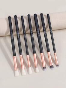 RANCAI 7pcs Eye Makeup Brush Set, Professional Eye Makeup Brush Kit, Made Of Synthetic Hair, Suitable For Eyebrows, Eyelashes, Eyeliner, Includes Spiral Brush And Blending Brush. - Multicolor - View 14