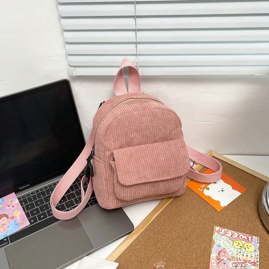 Mochila minimalista de unicolor de nailon, versátil y de moda