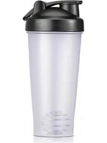 AMZCHEF Portable Juice Bottles, Sports Shaker With Stainless Steel Whisk Ball(White) - White &Black - 查看 1