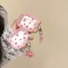 粉色花卉图案保护壳，兼容苹果手机，防刮防摔。 - 無色 - 查看 6