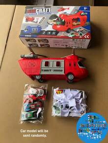 3-12 Years Old Kids Transformable Helicopter Transport Model, Multi-Functional Track Launcher, Rich Accessories, Dual Transformation, Durable, Suitable As Toy Gift, Christmas Gift (Some Accessories Random) - Multicolor - View 12