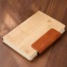 1pc Custom Notebook, A5 Bamboo-Pattern Notebook, Magnetic Clasp Patch Design, Custom Letters, Text, Names, Suitable For Daily Notebooks, Business Notebooks, Study Notebooks, Suitable As Father's Day Gifts, Graduation Season Gifts, Back-To-School Gifts, Company Customized Gifts, Children's Gifts - Multicolor - View 9