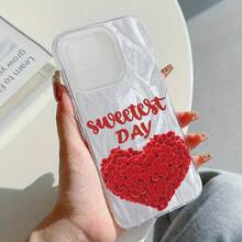 Funda de teléfono de gasa de plumas de alta gama en forma de corazón Sweet Day para iPhone 6/6S/7/8/X/XR/SE2 2020/SE3 2022/11/12/13/14 15/16 16E mini Plus Pro MAX - Colores mixtos - Ver 4