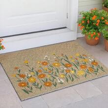 1 Piece Printed Daisy Floral Doormat Front Door Rug, Simple And Clear, Suitable For Bedroom/Living Room/Dining Room/Kitchen/Bathroom Entrance/Hallway/Simple Floor Mat/Festive Decoration/Welcome Mat/Entrance, Courtyard Floor Mat - 20*30英寸 - 查看 11