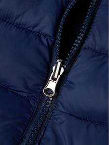 Áo khoác nữ cỡ lớn có mũ - Áo khoác công sở hai mặt có túi, phù hợp cho mùa thu/đông. - Màu xanh lam - Xem 6