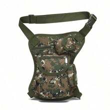 Canvas Waist Bag Fanny Pack Racing Drop Leg Bag Motorcycle Grey Camouflage - Multicolor - View 13