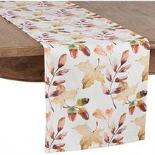 SARO LIFESTYLE Willow Oak Collection Acorn And Leaf Table Runner, 16" x 108", Multi(default) - Multicolor - Ver 1