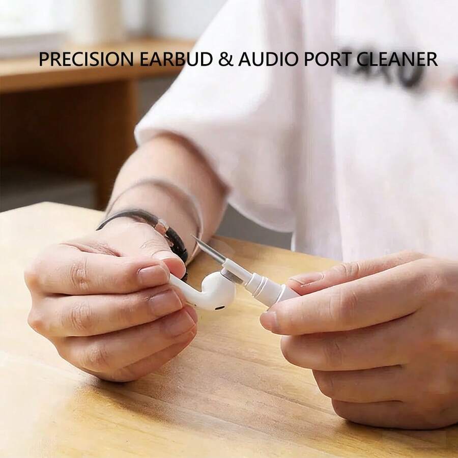 1pc Earphone Cleaning Kit, Suitable For Cleaning Smartphones, Wireless Earbuds, Laptops, Cameras And Other Devices Without Scratches, Also Applicable For Kitchen, Bathroom, Home Cleaning (White/Black)