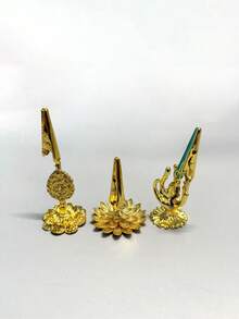1pc Metal Lotus Flower Incense Clip, Sturdy Buddha Hand Shaped Incense Holder, Creative Incense Burner, Desktop Decor, Suitable For Stick Incense & Coil Incense, Office & Home Decor, Handheld Gift, Valentine's Day Gift, Desktop Ornament - Multicolor - View 8