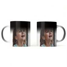 Personalized 11oz Photo Collage Magic Mug: HD Print Heat Reactive Ceramic Coffee Cup For Family Memories - Black - View 5