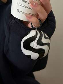 Asymmetrical Striped Protective Case For Huawei FreeClip2, Buds3 Pro/2, Freebuds7i, Anti-Drop Soft Shell For Buds4/4e/SE2, Buds4i/5i/Pro3 - Black and White - View 10