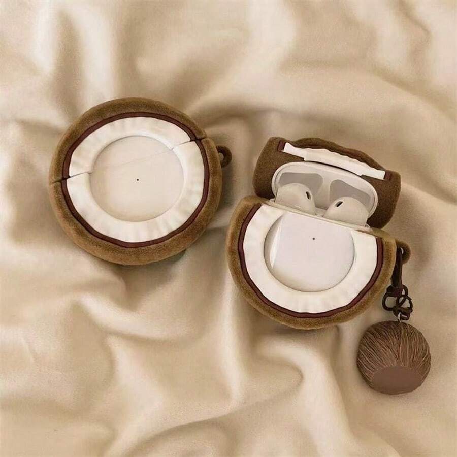 Silicone Protective Case Compatible With Apple 3/2, Coconut Shell Soft Cover For AirPods 3/2 Wireless Bluetooth Earphones - White - View 1