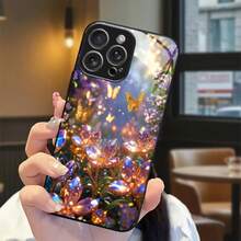 Funda de Teléfono: Funda de Teléfono de Plástico con Textura de Cristal de Mariposa Dorada, Adecuada para iPhone 17 Air/16 Plus/15 Pro Max/14/13 Mini/12/11/X/XR/XS/7/8/SE/6S/5, Regalo Unisex - Colores mixtos - Ver 3