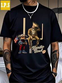 Men's & Women's Benito Bowl Shirt - Puerto Rico Coqui Tee, Comfortable Fitted-Shirt Suitable Fans, Casual Crew Neck Top, & New Year Gifts Fans And Friends (Iconic Coqui Print) Graphic Shirts - 黑色 - 查看 7