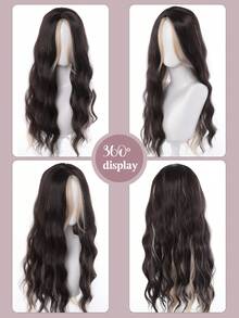 Tóc giả dài ombre vàng hoe gợn sóng cho nữ, rẽ ngôi giữa, highlight nâu, tóc giả vàng hoe gợn sóng tự nhiên, sợi tổng hợp chịu nhiệt, thích hợp cho tiệc Halloween, sử dụng hàng ngày. - Nhiều màu - Xem 8