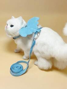 LANGXINGCS 一套糖果色天使翅膀设计防逃脱宠物胸背带和牵引绳，适合小型宠物户外活动 - 彩色 - 查看 13