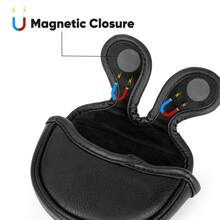 1pc Minimalist No-Logo Golf Mallet Putter Cover, Black Magnetic Dual Snap, Soft Velvet Lining Golf Club Head Cover