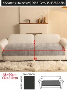 1pc Comfortable Chenille Sofa Cushion Cover, Modern Minimalist Non-Slip Sofa Seat Pad, Dust-Proof And Washable Sofa Slipcover, Soft And Fade-Resistant, Pet-Friendly, Suitable For Bedroom, Office, Living Room, L-Shaped Sofa And 1/2/3/4-Seat Sofa - Light Grey - View 20