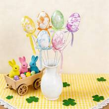 6Pcs Easter Artificial Egg Picks Decorative Sticks For Vase Table Toppers Party Supplies - Colorful - View 3