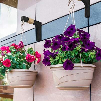 2 paquetes de ganchos colgantes para plantas de interior, ganchos de pared de madera estilo granja para colgar cestas, macetas de flores, linternas, campanas de viento y decoración de jardín al aire libre